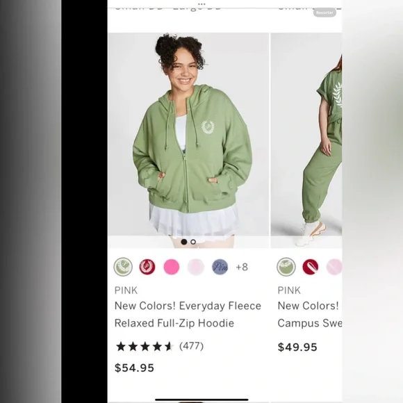 Victoria’s Secret logo Green Hooded Sweater - Picture 3 of 6